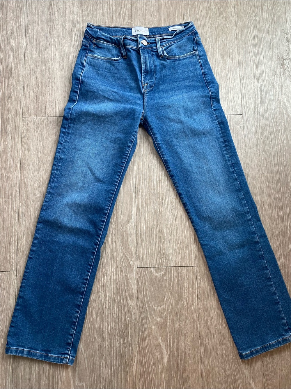 Frame Le High Straight Jeans Womens Size 26 Blue Denim